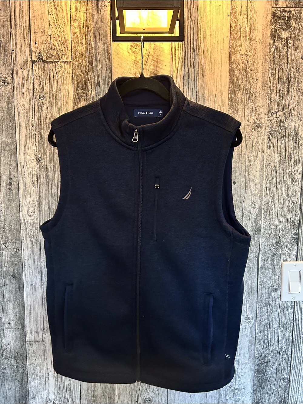 Nautica Men’s Navy Zip-Up Fleece Vest